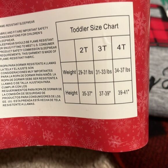 HOLIDAY FAMILY NWT PAJAMAS TODDLER SIZE 3T BUFFALO PLAID 2 PIECE SET - Picture 4 of 4